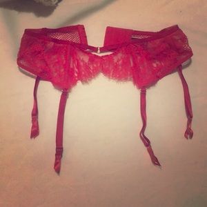 Victoria’s Secret red lace garter belt